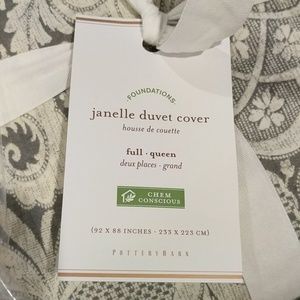 Pottery Barn Bedding Janelle Scroll Duvet Cover Sham Poshmark